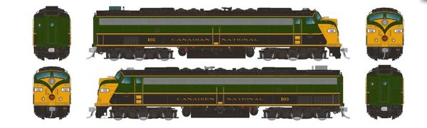 Rapido HO Scale E9A-A Set Canadian National Executive Green & Gold DCC & Sound *Reservation*