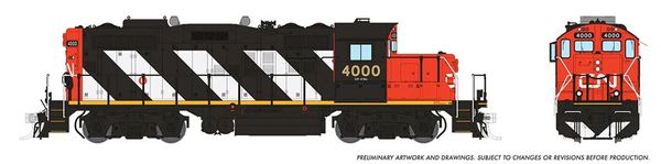 Rapido HO Scale GP9RM Canadian National (Stripe Scheme) DCC & Sound *Reservation*