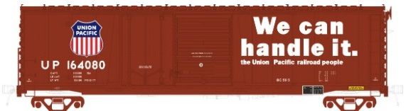 Moloco Ho Scale Omaha 50' Combo 15-2 boxcar, BC-50-5 "We can handle it... "scheme PO 12-77 #164080