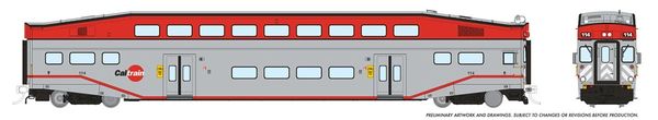 Rapido Ho Scale Bi Level Caltrain Commuter Single Coach Car Un-numbered