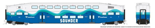 Rapido Ho Scale Bi Level Sounder Commuter Single Coach Car Un-numbered