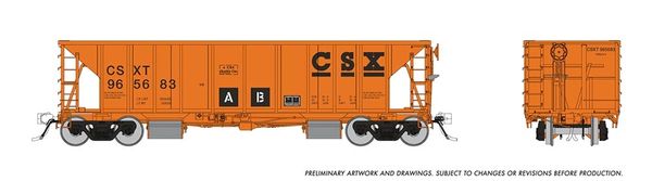 Rapido HO Scale NSC Ballast Hopper CSX (6 Pack) *Reservation*