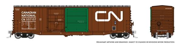 Rapido HO Scale NSC 5304 CU.fT. CN Combination Door Boxcar / Green Door (6 Pack) *Reservation*