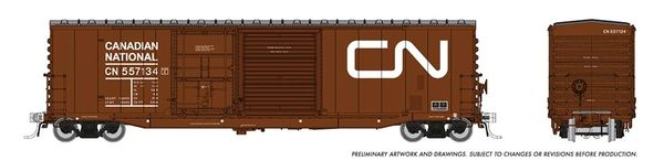 Rapido HO Scale NSC 5304 CU.fT. CN Combination Door Boxcar / Late 80's Repaint (6 Pack) *Reservation*