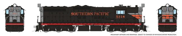 Rapido HO Scale EMD SD7 Southern Pacific (Orange Lettering/ Black Widow) DCC Ready #5318 *Reservation*