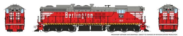 Rapido HO Scale EMD SD9 Chicago, Burlington & Quincy (Yellow SIll) DCC & Sound *Reservation*