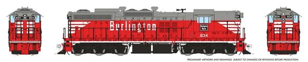 Rapido HO Scale EMD SD9 Chicago, Burlington & Quincy (White SIll) DCC Ready *Reservation*