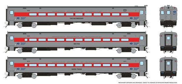 Rapido HO Scale Comet (3) Car Set Connecticut Dot (Delivery Scheme) *Reservation*