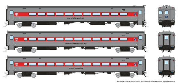 Rapido HO Scale Comet (3) Car Set Connecticut Dot (Late Scheme) *Reservation*