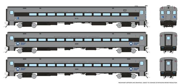 Rapido HO Scale Comet (3) Car Set Metro North (West of Hudson Scheme) *Reservation*