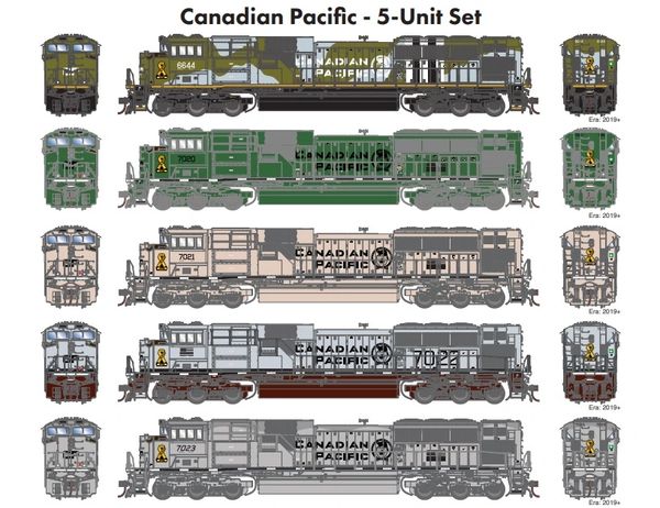 Athearn Genesis HO Scale SD70ACu Canadian Pacific CP Military Tribute 5 Locomotive Set DCC Ready *Reservation*