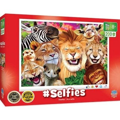Master Pieces - Selfies: Safari Sillies Animals 200 Piece Puzzle