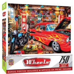 Master Pieces - Wheels: Retro Garage Puzzle 750 Piece Puzzle