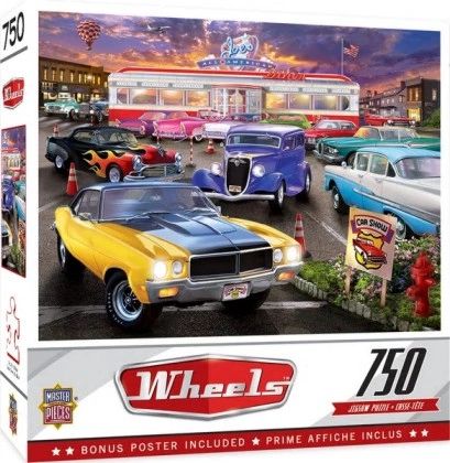 Master Pieces - Wheels: Runner's Up Classic Cars/Diner 750 Piece Puzzle