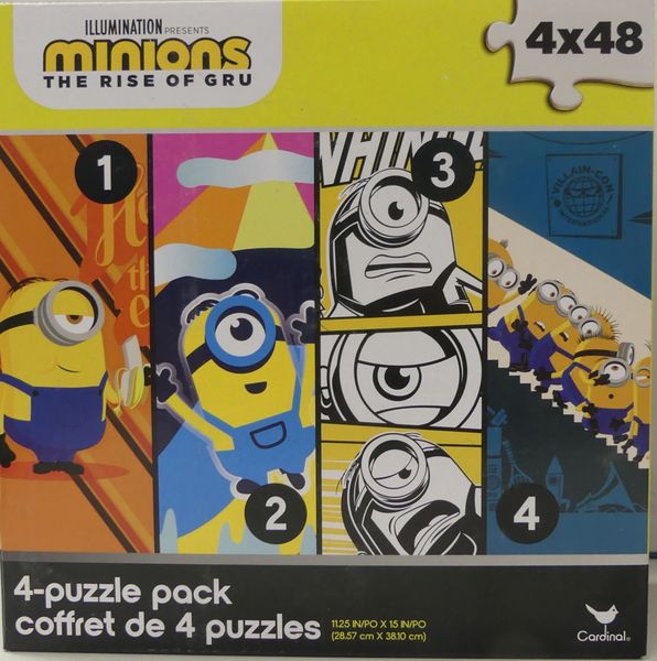 Spin Master - Minions- The Rise of Gru (4) Pack of 48pc Puzzles