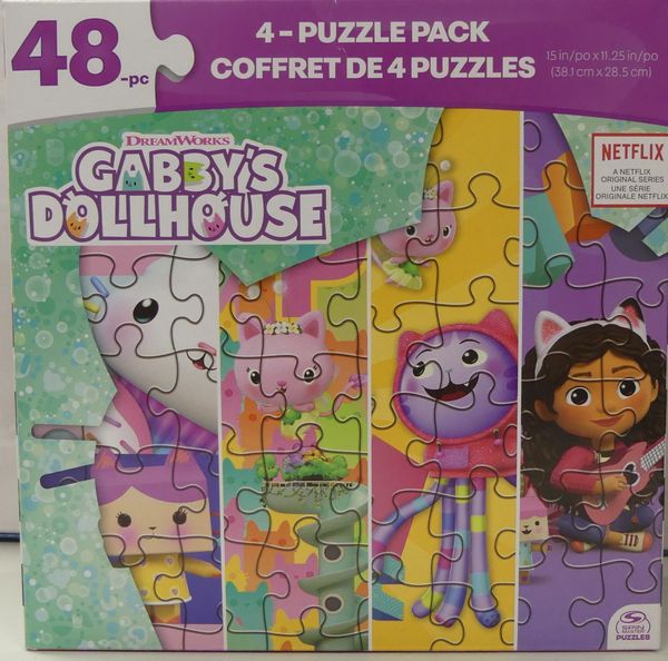 Spin Master - Gabby's Dollhouse (4) Pack of 48pc Puzzles