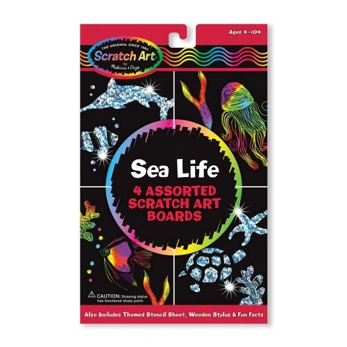 Melissa & Doug Scratch Art Deluxe Party Pack - 48 Craft Projects With Stickers, Key Chains & More