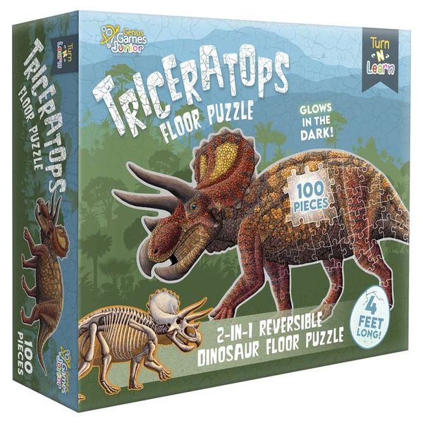 Genius Games - Triceratops 100 Piece (2 Sided) Floor Puzzle