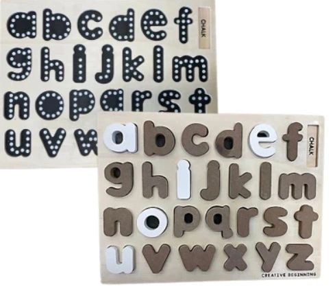 Creative Beginning - PUZZLE/TRACER - LOWERCASE ALPHABET - CHALKBOARD BASE WITH TRACERS
