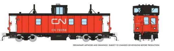 Rapido HO Scale Hawker Siddeley CN Caboose Late W/ Black Steps *Reservation*