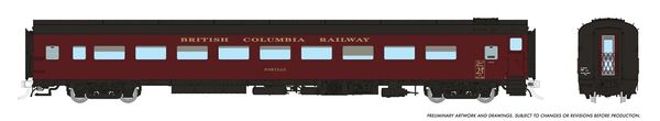 Rapido HO Scale Super Continental Lt. Weight Coach British Columbia Railway *Reservation*
