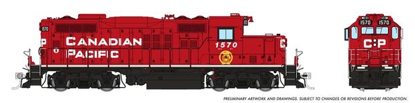 Rapido HO Scale GP9U Canadian Pacific (Beaver scheme) W/O Ditchlights DCC & Sound *Reservation*