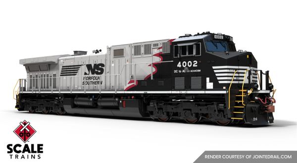 Scaletrains Rivet Counter HO Scale GE AC44C6M, Norfolk Southern/Black Mane/Tuscan Red Stripe #4002 DCC & Sound *Reservation*