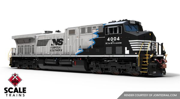 Scaletrains Rivet Counter HO Scale GE AC44C6M, Norfolk Southern/Black Mane/Blue Stripe #4004 DCC & Sound *Reservation*