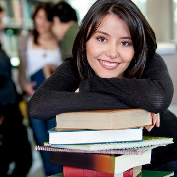 Student holding the books