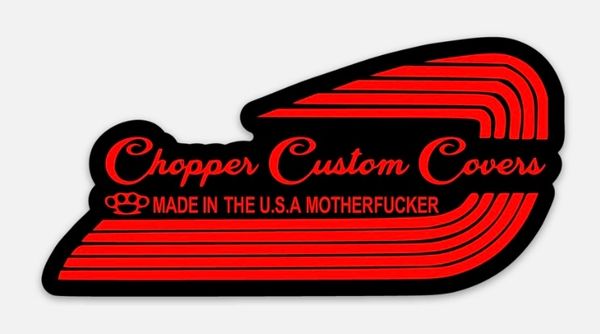 Chopper custom cover sticker 4 x 1.98
