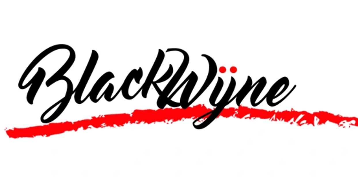 Stylish 'BlackWïne' logo with a red underline.