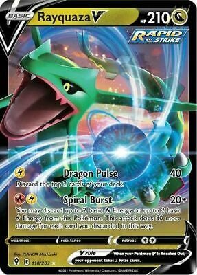 Pokemon Evolving Skies Rayquaza V 110 3 Half Art Holo The Pop Shop Elgin