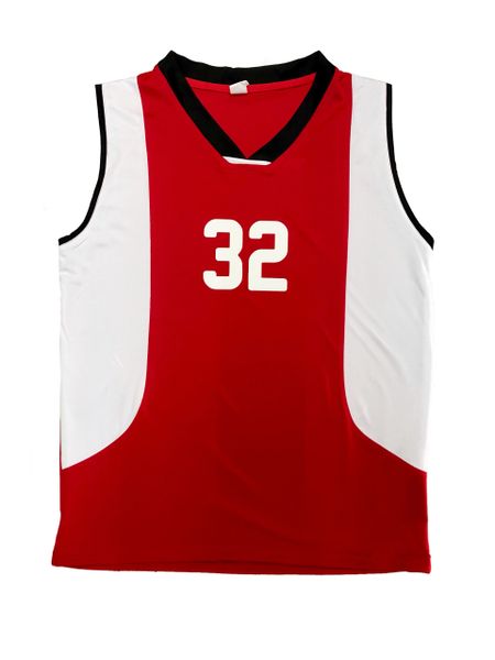 UNIFORME DE BASQUETBOL DE LÍNEA ROJO, BLANCO Y NEGRO