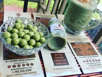Matcha green tea  and morenga,This refreshing drink is plant based!