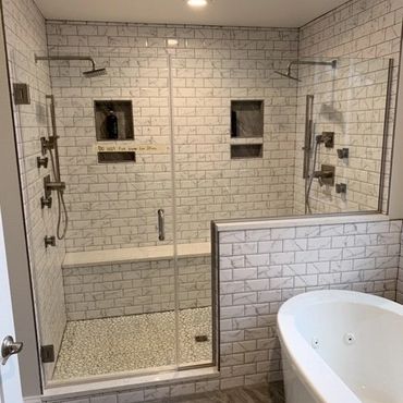 bathroom renovation. New shower tile