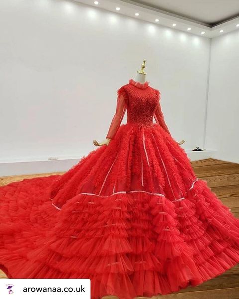 Crimson red 2024 ball gown