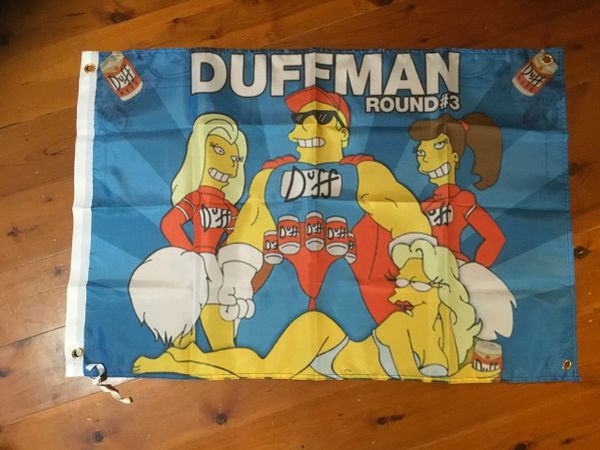 Duffman Simpson Poster Mancave flag poster mAn cave ideas print garage flag art 