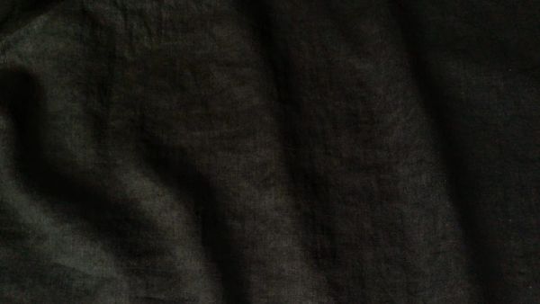 Black softened pure linen fabric 210g/m2