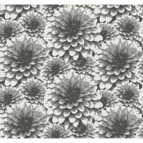 OMBRE CHARCOAL FLORAL WALLPAPER