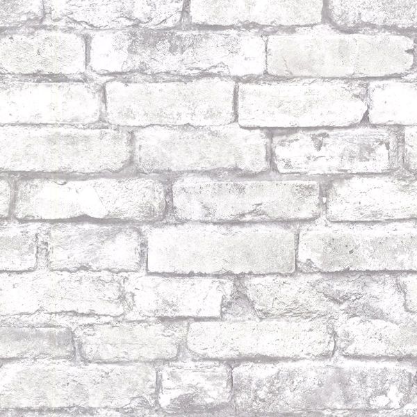 WHITEWASHED EXPOSED BRICK WALLPAPER