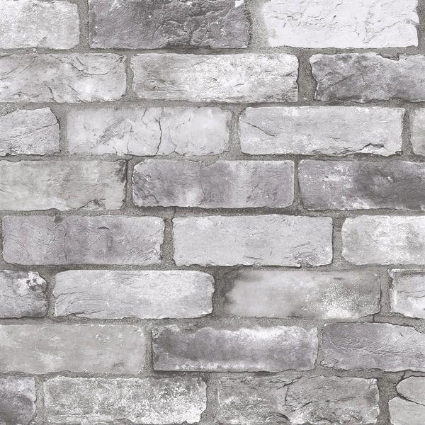 RECLAIMED GREY BRICK WALLPAPER