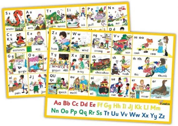 Jl239 Jolly Phonics Letter Sound Wall Charts In Print Letters Jolly Phonics Best Educational Products For Your School Or Home