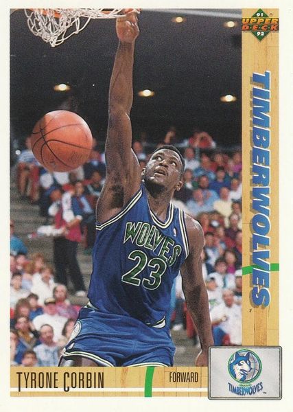 1991 Upper Deck Timberwolves #322 Tyrone Corbin - Standard