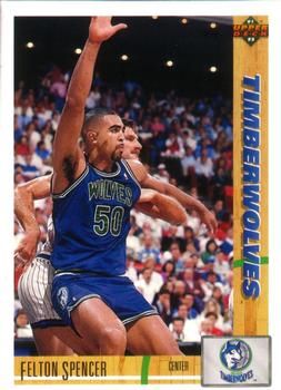 1991 Upper Deck Timberwolves #305 Felton Spencer - Standard