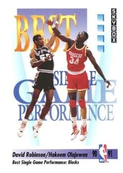 1991 SkyBox #311 David Robinson and Hakeem Olajuwon - Standard