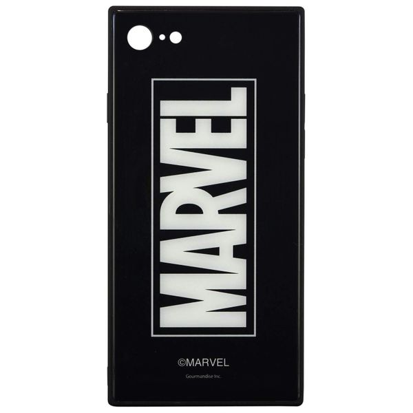 MV-130B MARVEL Square Glass Case for Iphone 8/7 (Logo Black) by gourmandise