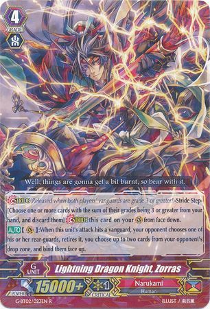 G-BT02/023EN (R) Lightning Dragon Knight, Zorras