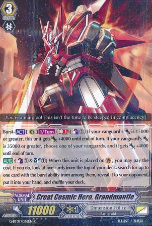 G-BT07/036EN (R) Great Cosmic Hero, Grandmantle