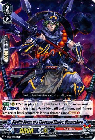V-BT03/034EN (R) Stealth Rogue of a Thousand Blades, Oborozakura