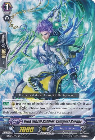 BT16/142EN (C) Blue Storm Soldier, Tempest Border